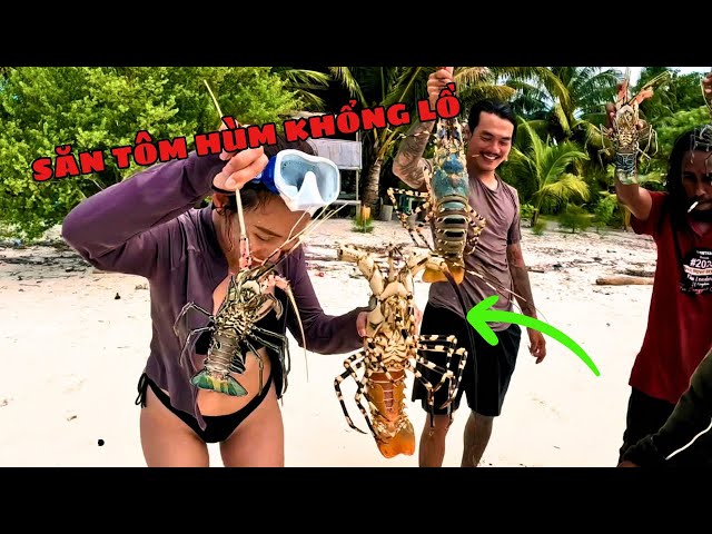 Hunting giant lobsters on a deserted island in Indonesia 🇮🇩