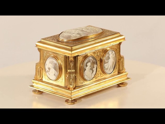 Antique Gilt Bronze Jewel Casket Box by Tahan