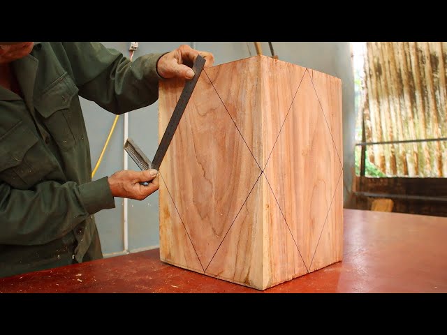Amazing Woodworking Art // Skillful Carpenter With Unique Solid Wood Design Project