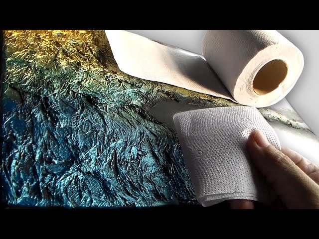 New Textured Abstract Painting Technique with Toilet Paper