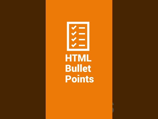 HTML Basic Tags: Bullet Point List in HTML #shorts #htmlbasics #htmltutorial