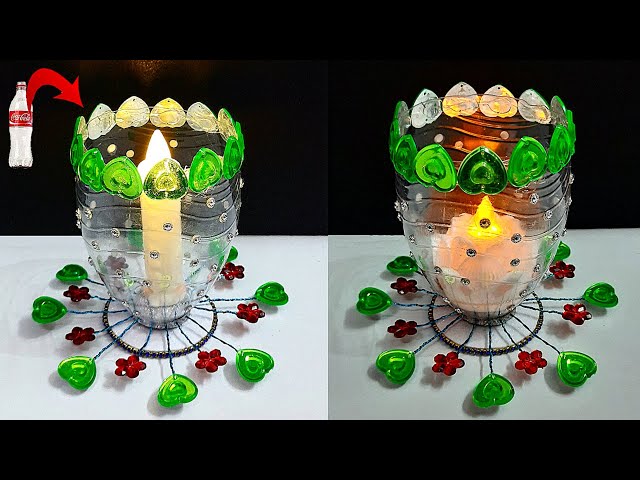 Best out of waste Tealight holder made from Plastic Bottle at home | DIY home decoration ideas