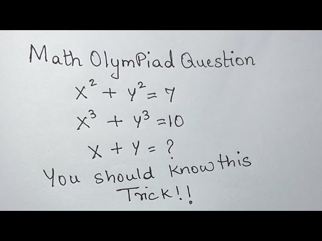 Math OlymPiad Question | A Nice Algebra Equation | You should know this Trick!!