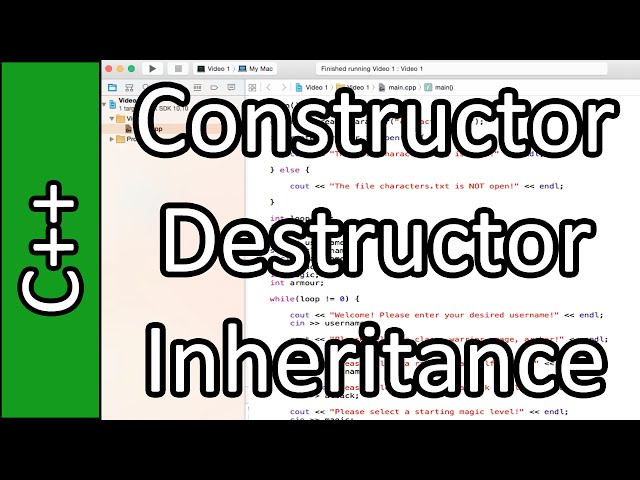 Inheritance of Constructors/Destructors - C++ Programming Tutorial #42 Part 2 (PC / Mac 2015)
