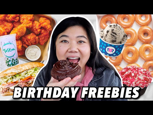 ONLY EATING FREE BIRTHDAY FOOD FOR 24 HOURS! 🥳 Birthday Freebies 2023