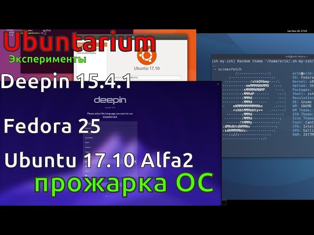 Прожарка ОС:Ubuntu17.10, Fedora 25,Deepin15.4.1 [30.07.2017, 20.45, MSK] -stream 1080p