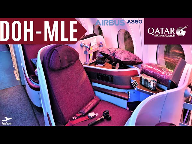 QATAR AIRWAYS BUSINESS CLASS | DOHA - MALDIVES | AIRBUS A350-900 | TRIPREPORT | QR 672 | ULTRA HD