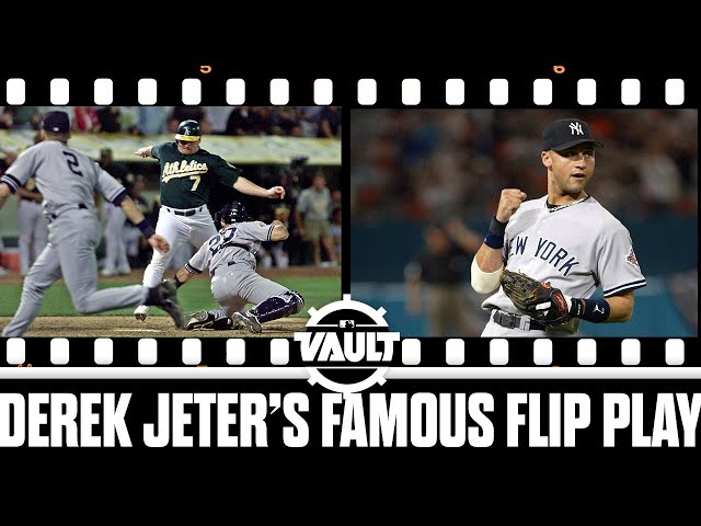 Derek Jeter flips to Posada to nab Giambi! One of the best plays you will EVER see from a SS