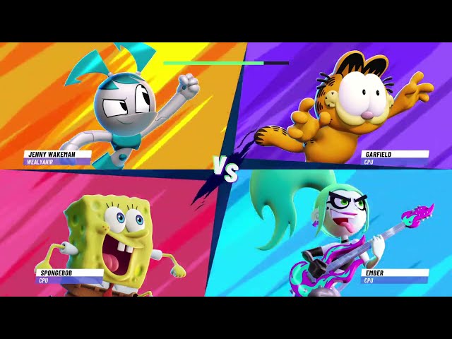 Jenny Wakeman Vs SpongeBob Vs Ember Vs Garfield|Nickelodeon All-Star Brawl 2