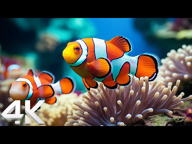 Beautiful Coral Reef Fish 4K (ULTRA HD) - Tropical Fish, Jellyfish - Relaxing Sleep Meditation Music