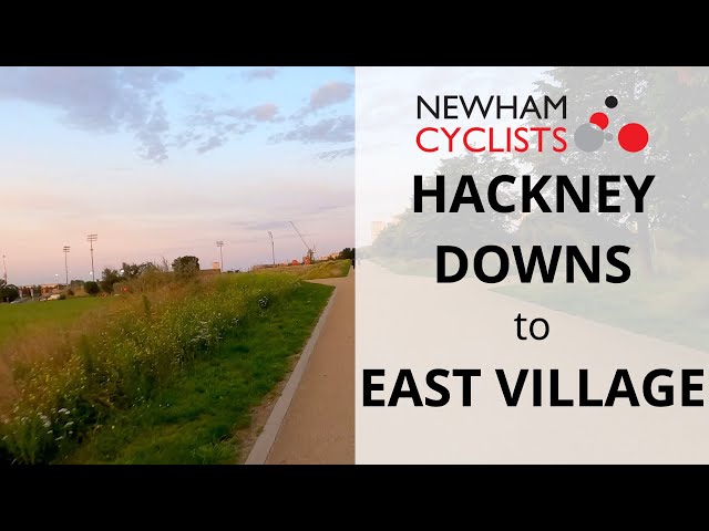 The quickest way to cycle from Hackney Downs Studios to East Village, Stratford, London