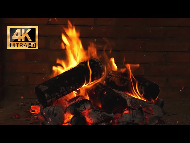 4K FIREPLACE sounds in Cozy room, sounds for sleeping, relaxing music, ASMR sounds, Sleep music, BGM