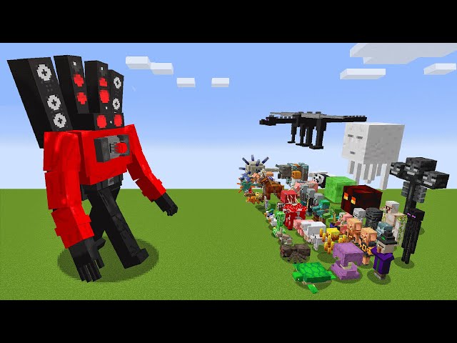 Every Minecraft MOB vs TITAN SPEAKER MAN