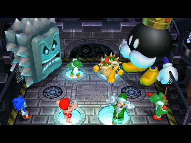 Mario Party 9 - Thwomp vs Sonic vs Yoshi vs King Bob-Omb #MarioGame