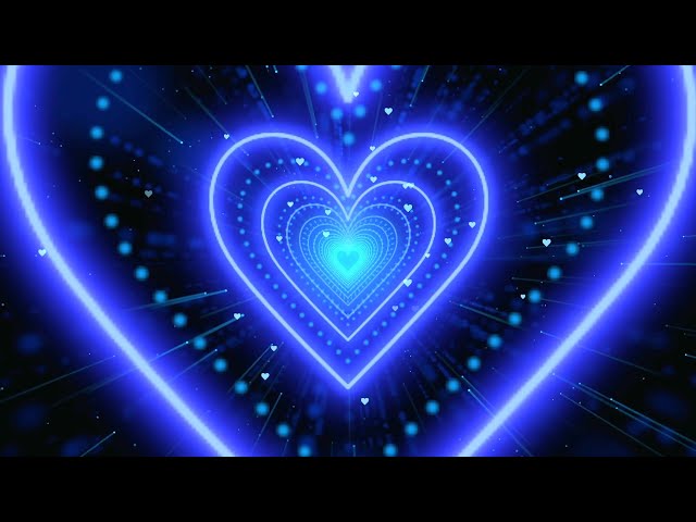 Heart Tunnel Background💙Blue Heart Background | Neon Heart Tunnel Loop | Animated Background Video