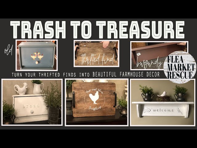 TRASH TO TREASURE DIY FARMHOUSE HOME DECOR-THRIFT STORE MAKEOVERS