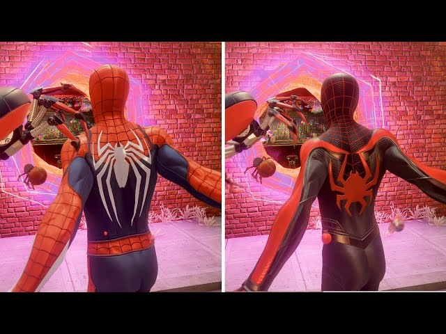 The Spider-Verse Scene SIDE-BY-SIDE Comparison - SPIDER-MAN 2 SECRET CUTSCENE PS5 (2023)