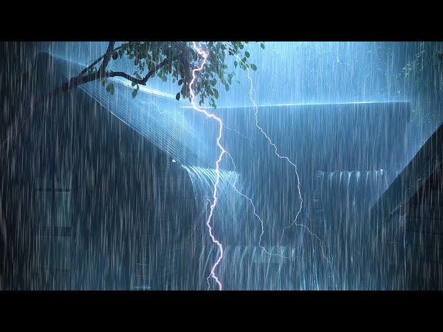 Fall Easily Into Deep Sleep with Heavy Rain on Tin Roof & Mighty Thunder at Night | Rain White Noise