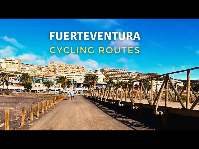 Cycling from the Lighthouse through the back streets of Morro Jable to the beachfront