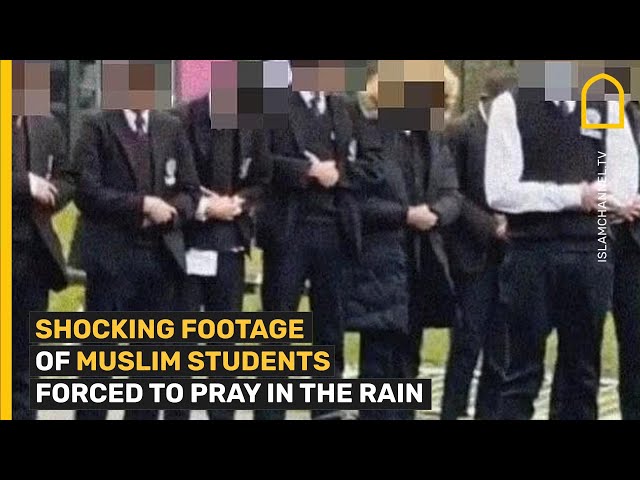 Shocking footage of MUSLIM students forced to pray in the rain