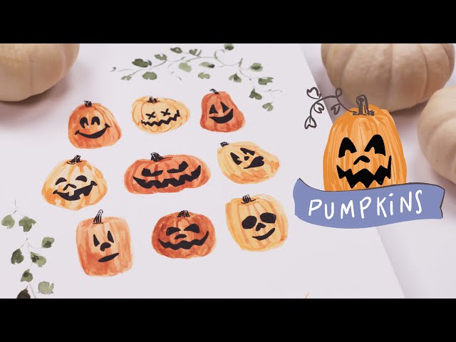 Silly Watercolor Pumpkin Ideas | 50 Ways to Fill A Sketchbook