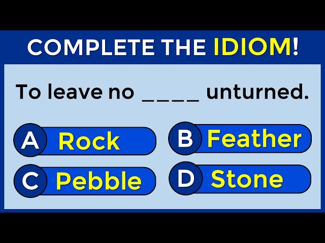 English Idiomatic Quiz | CAN YOU SCORE 20/20? #challenge 49