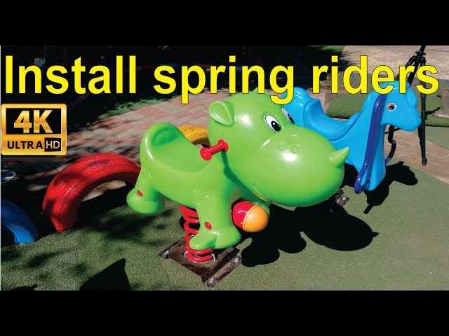 How to install a spring rider outdoor play equipment.