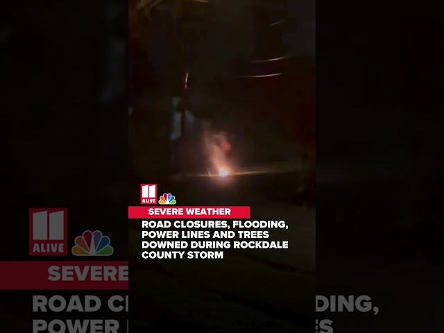 Road closure, flooding, power outages reported during Rockdale County storm #11alive #severeweather
