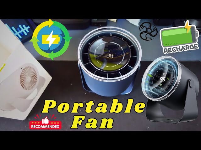 Battery Operated Desk Fan with Digital Display - Review