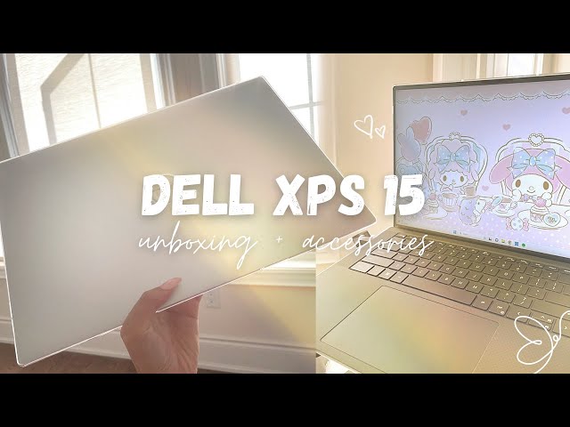 aesthetic laptop unboxing !! dell xps 15 9350 | my melody themed + customizing 💕
