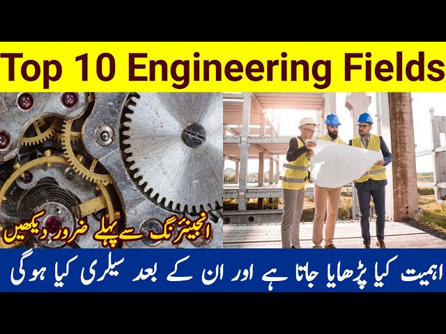Top 10 engineering fields|civil,electrical and mechanical engineering|software,automotive engineer