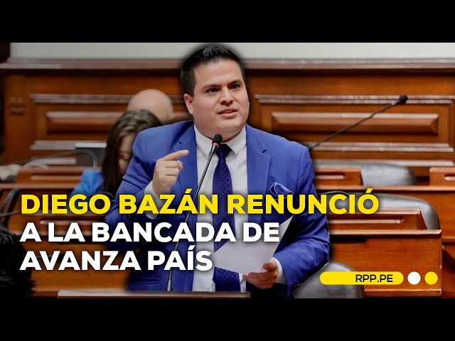 Congresista Diego Bazán renunció a la bancada de Avanza País para unirse a Renovación Popular