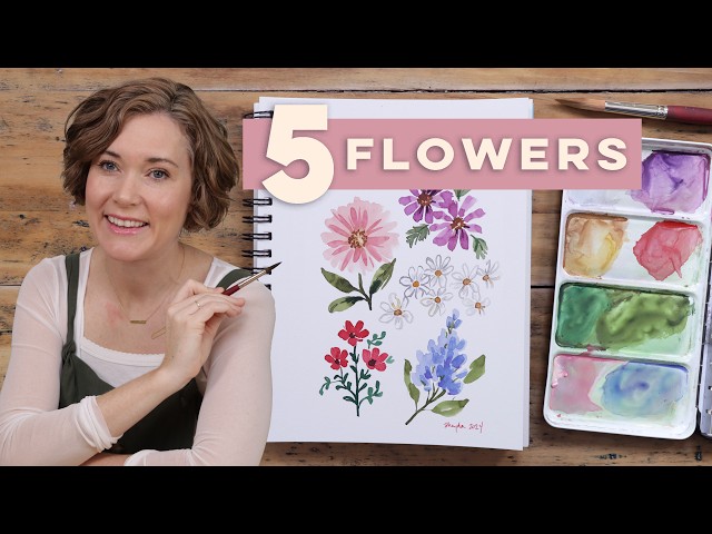5 Aesthetic Watercolor Flowers For Beginners