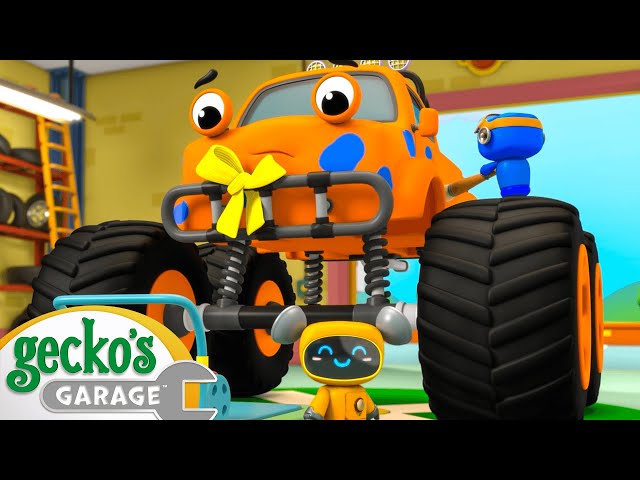 Monster Truck Make Over | Gecko's Garage | Cartoons For Kids | Toddler Fun Learning
