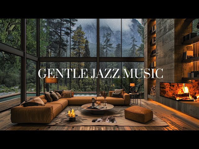 Cozy Attic Space on Rainy Days | Gentle Jazz Music Helps Relax the Mind and Sleep Well