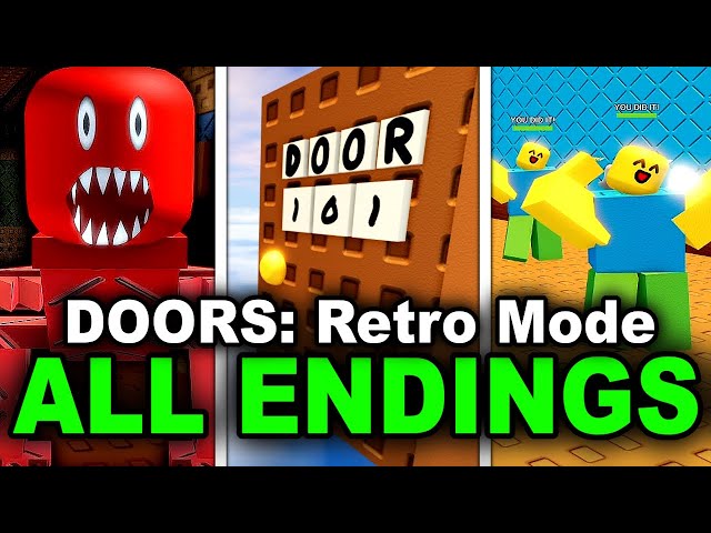 DOORS: Retro Mode - ALL Endings (Bad, Good and Secret Showcase)