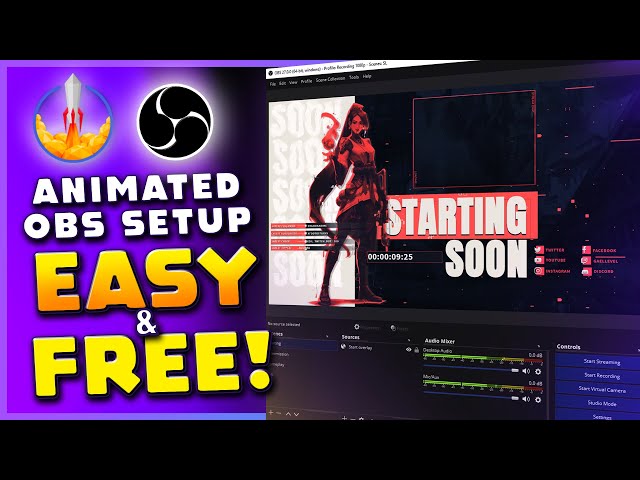 FREE Animated Twitch Overlays setup with Streamelements and OBS Studio
