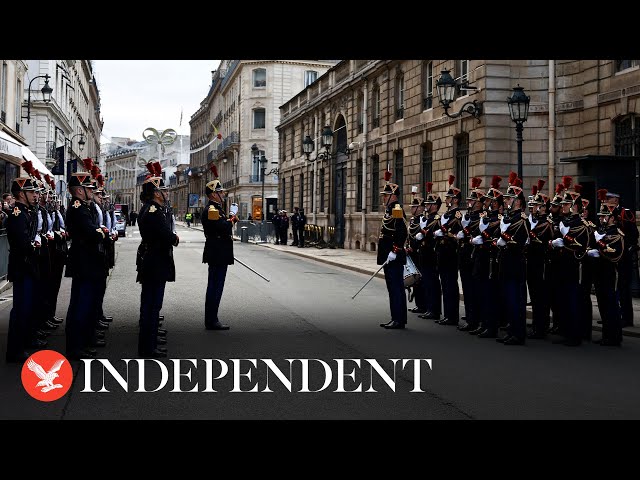 Watch again: British soldiers join Paris changing of the guard to mark Entente Cordiale anniversary
