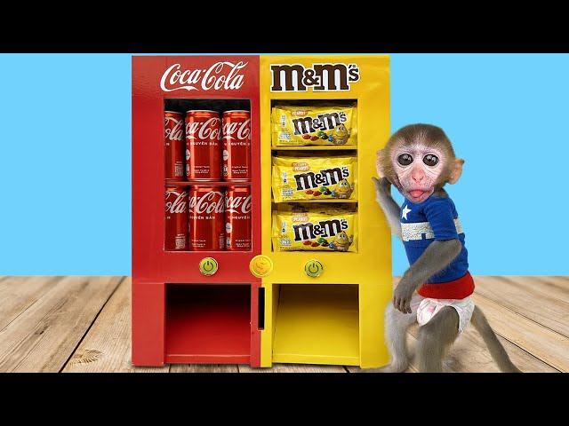 Monkey Chu Chu go shopping and try Coca Cola VS M&M Candy Food Challenge