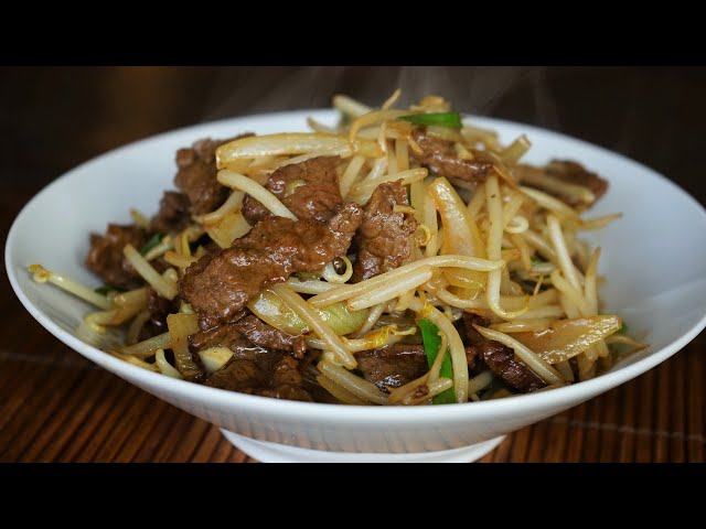 Stir-Fry Beef With Bean Sprouts : A Typical Dish of Chinese Cuisine - Morgane Recipes