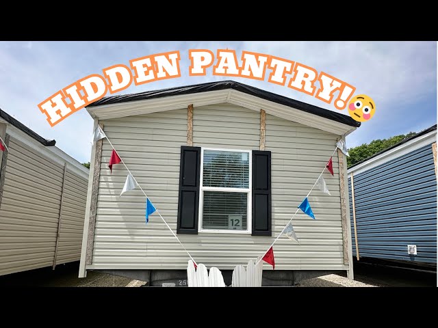 Check out this Hidden Pantry😳  in the Blazer 76P. Mobile Home Tour!