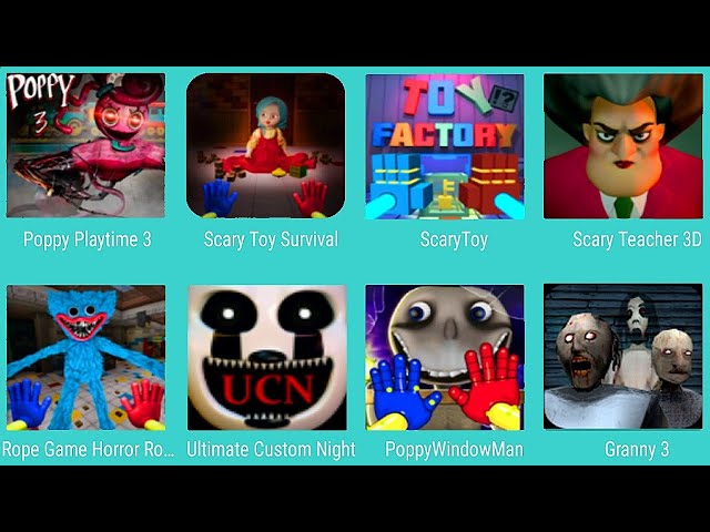 Poppy Playtime 3, Scary Toys Funtime Survival, Scary Toys, Scary Teacher 3D, Ultimate Custom Nights