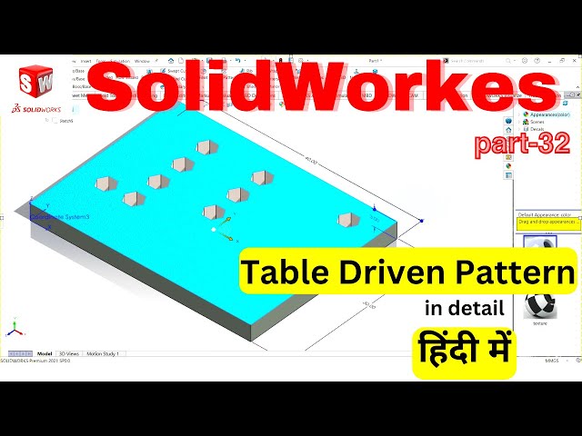 Mastering Solidworks: Table Driven Patterns in detail | Solidworks full course for beginners.