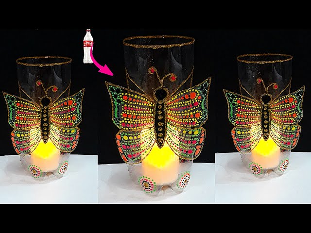 How to make Showpiece/tealight holder from plastic bottle|Best out  Of Waste room decoration idea
