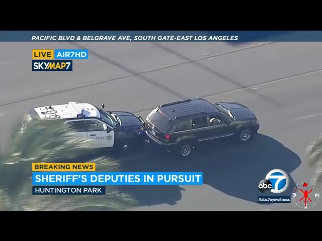 FULL CHASE: Driver in stolen SUV leads LASD on dangerous pursuit on LA surface streets  l ABC7