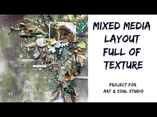Mixed media layout with texture for Art & Soul Studio