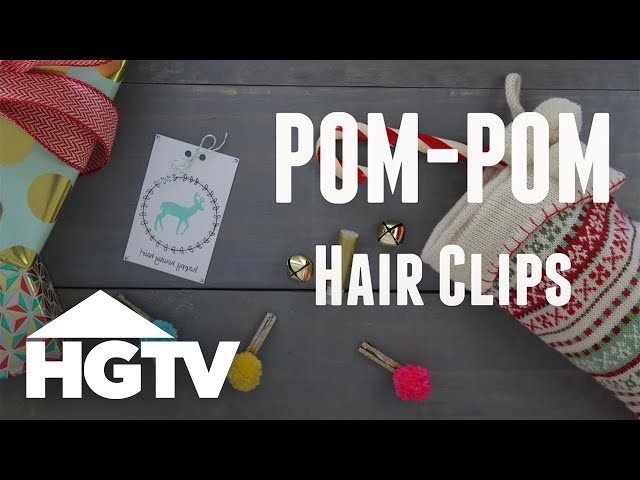 DIY Stocking Stuffer: Pom-Pom Hair Clips | HGTV