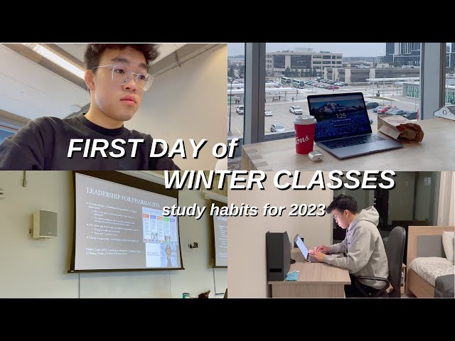 FIRST DAY of COLLEGE WINTER CLASSES | how to SET PRODUCTIVE & ORGANIZATION STUDY HABITS for 2023