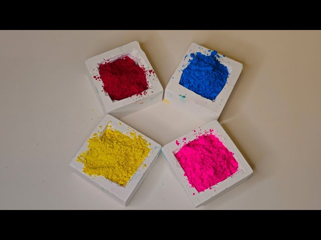 Multi Color Bombs with plain white crunchy gym chalk | ASMR | Oddly Satisfying 💖💛💙💚