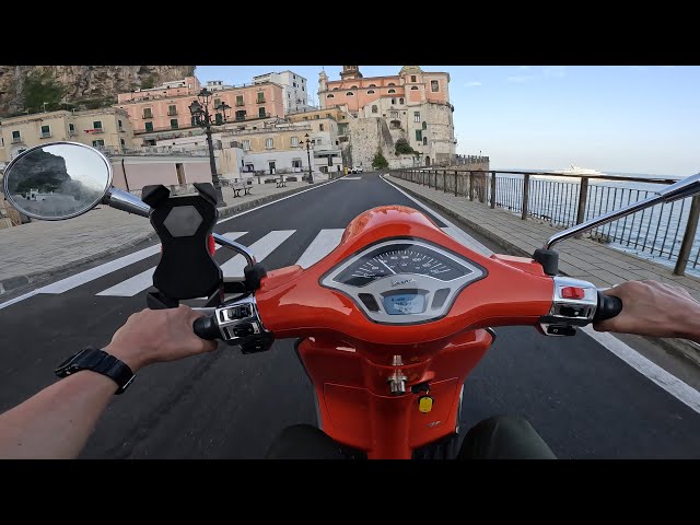 Amalfi to Ravello riding Vespa POV (Amalfi coast Italy)